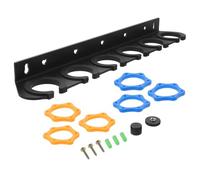 FOMIYES Wall Mounted Microphone Holder Rack with Six Holes, Mic Stand Hangers for Studio, Karaoke and Meeting Room Storage, Sturdy Microphone Wall Mount for Wired and Wireless Mics