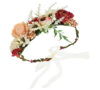 FOMIYES Wedding Flower Dog Collar with Artificial Floral Crown and Bowknot, Simulation Pet Collar Ornament for Dogs and Cats, Outdoor Photo Prop Accessory for Weddings and Events