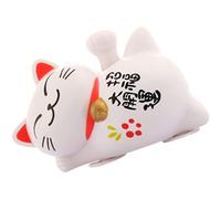FOMIYES Welcoming Cat Ornament Solar-powered Waving Maneki Neko Japanese Cat Figurine for Elegant Feng Shui Decoration for Luck Prosperity for Offices Stores