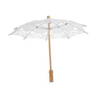 FOMIYES White Royal and Cloth Wood Umbrella Wedding Lace Cotton Parasol for Photo Lightweight Prop with Elegant Western Style Bridal Photography for Weddings and Tea Parties