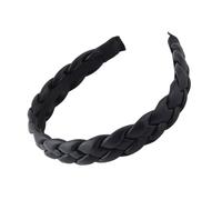 FOMIYES Wide PU Braided Hairband Retro Style Broadside Headband for Women Festival Hair Ornament Daily Use