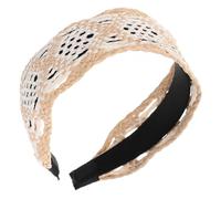 FOMIYES Wide Women Raffia Woven Headband Retro Boho Hair Accessory Comfortable Non-slip Beach Headwear Stylish and Straw Blend for Everyday and Party Use
