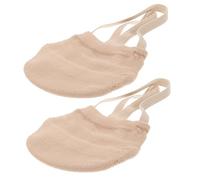 FOMIYES Womens Dancing Half Sole Shoes Breathable Cloth Foot Covers with Band for Athletic Dance, Protects Foot Sole from Blisters, Reusable and Comfortable for Dance Practice Beige