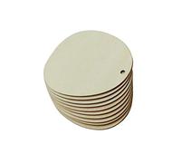 FOMIYES Wood Chips Can be Painted and Glittered 10pcs with Hole 120mm Egg Shape Unfinished Wood Ornaments for Craft DIY and Making Signs