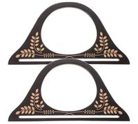 FOMIYES Wooden Bag Handles 2 Pcs D-Shaped DIY Purse Handles for Handbag Replacement, Comfortable Grip, Suitable for Camping and Shopping Accessories Random Color