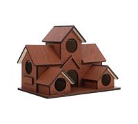 FOMIYES Wooden Bird Feeders Hanging Station Decorative Birdhouses with 6 Hole Multi-hole Structure Promotes Biodiversity and Nature Interaction with Elegant Design for Outdoor Garden Use
