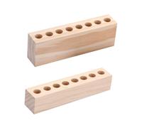 FOMIYES Wooden Cosmetics Storage Holder 2pcs Desktop Lipstick Organizer Multi-grid Makeup Brush and Lipgloss Stand for Vanity Table Makeup Storage