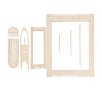 FOMIYES Wooden Hand Weaving Loom Kit for Adults - Mini Loom with Stick, Weaving Comb Crochet Needle, Craft Set for Tapestry, Blanket, Scarf Making, Handcraft Tools