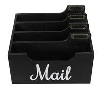 FOMIYES Wooden Mail Organizer with Multiple Compartments, Smooth Finish Desk Storage Box for Office and Home, Easy to Clean Letter Sorter with Rustic Design and Farmhouse Charm