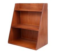 FOMIYES Wooden Multi-layer Desktop Storage Rack Vintage Style 3-tier Organizer Shelf for Small Items Sundries Holder Household Office Storage