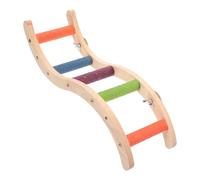 FOMIYES Wooden Pet Small Ladder for Birds and Parrots, S-shaped Claw Grinding Climbing with Random Natural Wood Color, Bird Cage Accessory for Budgerigar and Conure Play Random Color