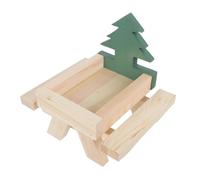FOMIYES Wooden Squirrel Feeder with Corn Cob Holder and Peanut Container Box, Sturdy Outdoor Feeding Table for Squirrels, for Backyard Picnic and Wildlife Feeding