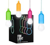 Fomlight Enchanting Playhouse or Treehouse Adventure: 4-Pack Battery-Operated Kids' Hanging Lights with Safe Touch and Easy Pull Chain