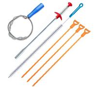 FOMMEN 6 Pack Clog Remover Drain Relief Auger Cleaner Tool,Sink Drain and snake Overflow Cleaning Brush, Sewer Hair Catcher,(Bathroom Tub, Toilet,Clogged Drains, Dredge Pipe, Sewers,Sink, Kitchen)