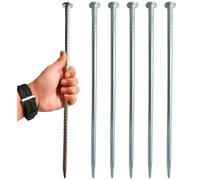 FOMMEN Rebar Stakes 16 Inch Metal Spikes for Asphalt 12 Inch Diameter6 Pack Ground Stakes Heavy Duty for Speed Bump Wheel Sto