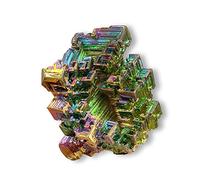 FOMNKKN Natural Bismuth Ore, Rainbow Bismuth Metal Crystal, Crystal Gifts, Mineral Specimen, Home Decoration, Approx: 0.19-0.24Ib