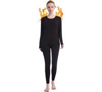 Fomolom Thermal Underwear Women Long Johns Womens Thermal Underwear Sets Solid Ultra Soft Base Layer Gifts with Box (Black, XX-Large)