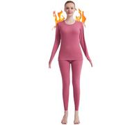Fomolom Thermal Underwear Women Long Johns Womens Thermal Underwear Sets Solid Ultra Soft Base Layer Gifts with Box (Red, XX-Large)