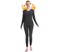 Fomolom Thermal Underwear Women Long Johns Womens Thermal Underwear Sets Solid Ultra Soft Base Layer Gifts with Box (Greystone, XX-Large)