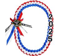 FOMOMDI 2025 Graduation Honor Ribbon Leis, Graduation Braided Necklace for College Student School Grad Party Supplies, 2025, Polyester, No Gemstone