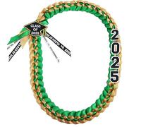 FOMOMDI 2025 Graduation Honor Ribbon Leis, Graduation Braided Necklace for College Student School Grad Party Supplies, 2025, Polyester, No Gemstone
