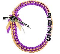 FOMOMDI 2025 Graduation Honor Ribbon Leis, Graduation Braided Necklace for College Student School Grad Party Supplies, 2025, Polyester, No Gemstone