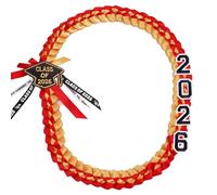 FOMOMDI 2026 Graduation Honor Ribbon Leis, Graduation Braided Necklace for College Student School Grad Party Supplies, 2026, Polyester, No Gemstone