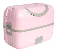 FOMT 1.3L Electric Lunch Box,Portable Mini Rice Cooker Stainless Steel Removable Liner/Heat Preservation Lunch Box/Egg Steaming Rack Suitable for Office,School And Home Use,Pink