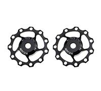 FOMTOR 11T Jockey Wheel 2 Pack Aluminum Bicycle Rear Derailleur Pulley for Shimano Sram (Black)
