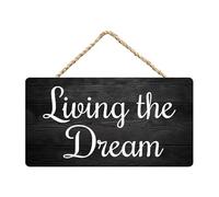 FONALO Everyday Home Sign - Living The Dream - Rustic Wooden Sign, 8x10 inches, Wall Art, Wall Mount