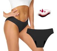 FONCBIEN Period Swimwear Bikini Pants, Leakproof Menstrual Underwear for Swimming, Low Waisted Swim Bottoms for Girls Teens Women Black