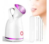 FONCOOD Nano Ionic Face Sauna - 4-in-1 Face Steamer Professional Warm Mist Steamer with 4 Stainless Steel Attachments for Home, Face Steamer, Face Humidifier & Atomiser for Pure Skin