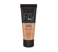 Maybelline Fit Me Foundation, Medium Coverage, Blendable With a Matte and Poreless Finish, For Normal to Oily Skin, Shade: 250 Sun Beige, 30ml
