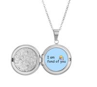 Fond Of You Crush On You Art Deco Fashion Locket Necklace Hold Picture Jewelry Birthday Gift