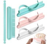 Fondant Cake Arc Ruler, 3pcs Adjustable Flip Cake Arc Ruler, Decorative Marking Divider Round Lace Baking Measuring Pastry Aid DIIY Cake Framing Tool