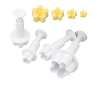 Fondant Flower Cutter - Flower Shape Decorative Mold, 4 Pieces Flower Cookie Molds for Cake Decorating - Fondant Cookie Plunger for Baking Decoration