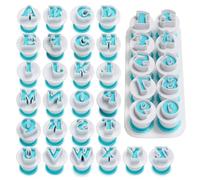 Fondant Letter Cutters - 36Pcs Alphabet Cookie Cutters, Uppercase Letter & Number Stamps, Baking Mold for Cake Decorating, Icing Embossing Tools for Wedding, Birthday, Christmas, Baby Shower