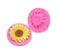 Fondant Mold 2 Pieces Sunflower Mousse Cake Chocolate Decoration Mold Handmade Clay Candle Aromatherapy Clamp Mold