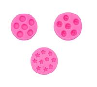 Fondant Mold 3 Pieces Burger Bow Cake Star Flower Shape Fondant Silicone Cake Dessert Decoration Chocolate Mold Pink