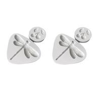 Fondant Mold 4 Pieces Cherry Dragonfly Shape Fondant Cake Silicone Soft Cterato Pudding Jelly Biscuit Mold Pink