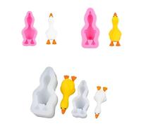 Fondant Mold 4Pcs Duck Shape Cake Silicone Dessert Cake Jelly Chocolate Pudding Fondant Mold Pink White