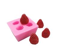 Fondant Molds 1 Piece Three-Dimensional Strawberry Silicone Mold Fondant Chocolate Cake Candle Silicone Mold