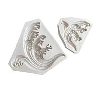 Fondant Molds 2 Pcs Ocean Wave Chocolate Baking Silicone Mould Clay Soft Pottery Tool Birthday Cake Decorating Mould