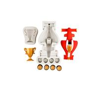 Fondant Molds 2 Pieces Racing Trophy Fondant Silicone Mould Cake Chocolate Baking Drip Gum Clay Silicone Mould Grey