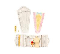 Fondant Molds 2 Pieces Skirt Wedding Dress Evening Dress Mannequin Lace Neckline Silicone Mold Fondant Chocolate Cake Decoration Mold