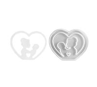 Fondant Molds - Mothers Day Silicone Baking Mould, Heart Shape Cake Decorating Tool | Flexible Sweet Making Tray Detail, Homemade Dessert Design, Family Celebration Kitchen Use, Party Cupcake Toppers