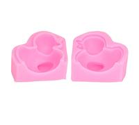 Fondant Molds Silicone Duck Shape Soft Washable Durable Flexible Non Stick High Temperature Resistant for Cake Decoration Chocolate DIY Baby Shower Party Pink 2pcs 4.3 x 5.8 x 3cm