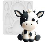 Fondant Mould Silicone Cow Farm Animal Cake Topper 3.3 Inches Tall