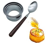 Fondant Potato Cutter Set (2, 2.5, 3 Inch) with Wooden Handle Spoon Set, Premium Stainless Steel Blades, Perfect for Shaping Potatoes, Vegetables, and Desserts, Durable Kitchen Tools for Home Chefs