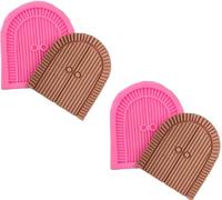 Fondant Silicone Molds 2Pcs Castle Wooden Door Silicone Mold Fondant Cake Biscuit Chocolate
